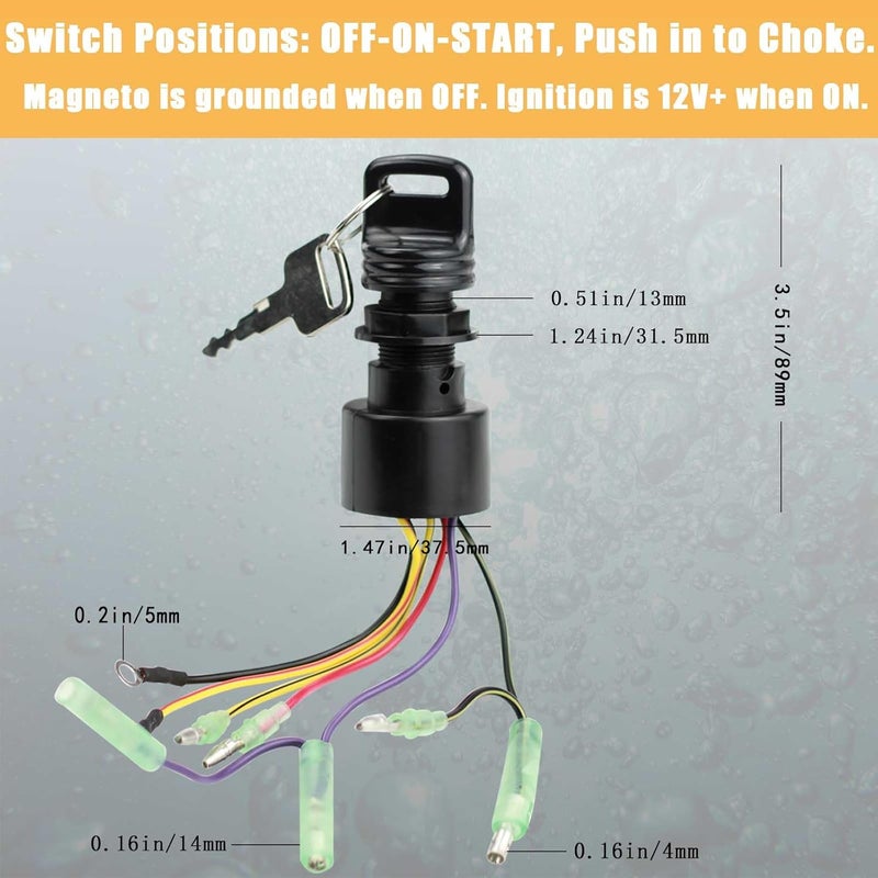 MANUTEX Boat Ignition Switch with Keys 87-17009A5 87-17009A2 for Mer-cury Outboard Motors Control Box with 3 Position and 6 Wires Sierra Marine Ignition Switches MP41070 - Image 3